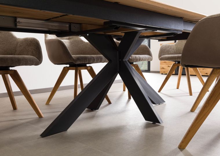 Esstisch Massivholztisch 200/285 cm Wildeiche ausziehbar -Paris