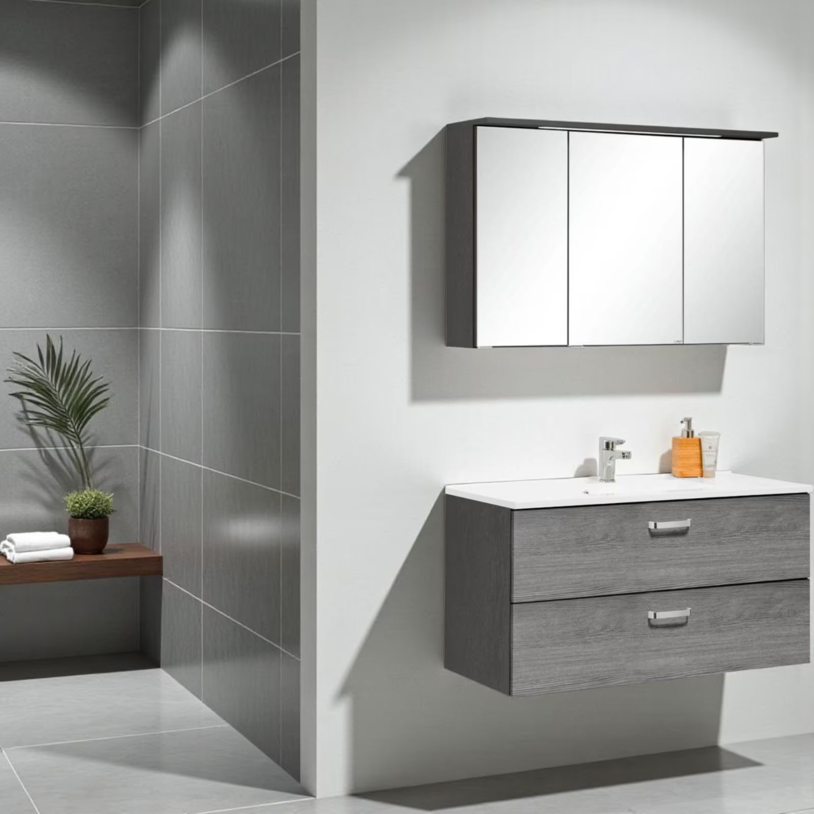 Badmöbel-Set Rock (2-St), mit Soft-Close Funktion