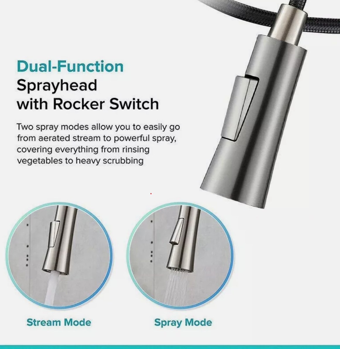 Küchenarmatur Edelstahl Schwarz Wasserhahn Einhand Ausziehbar mit Brause