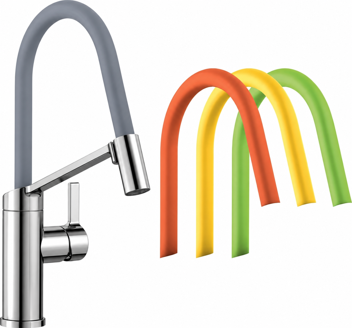 Blanco Küchenarmatur mit flexiblem Auslauf Chrom - Kiwi, Orange, Lemon und Lava Grau - VIU-S