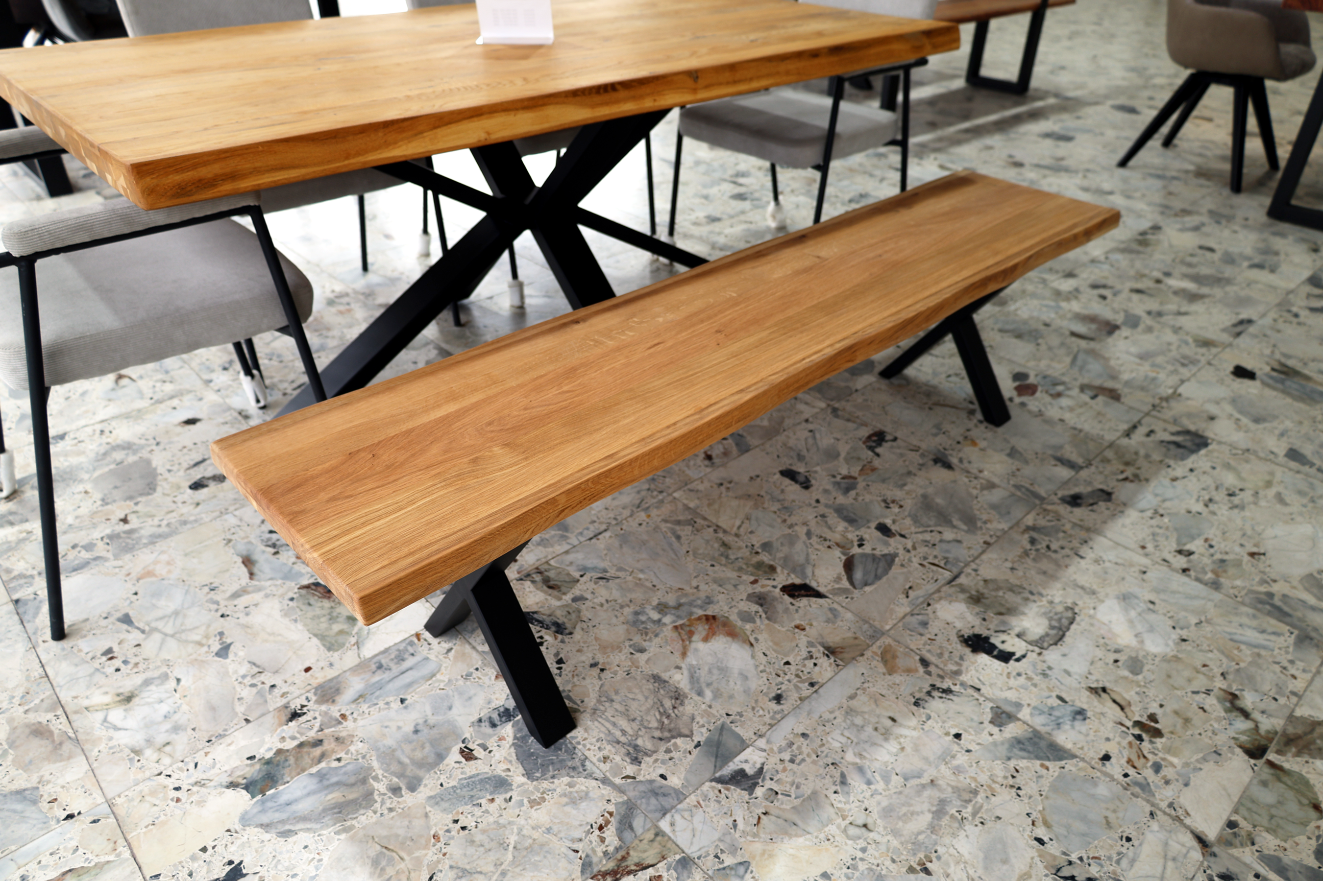 Holzbank Massivholz 160/180/200cm – Sitzbank mit Baumkante oder Geradekante