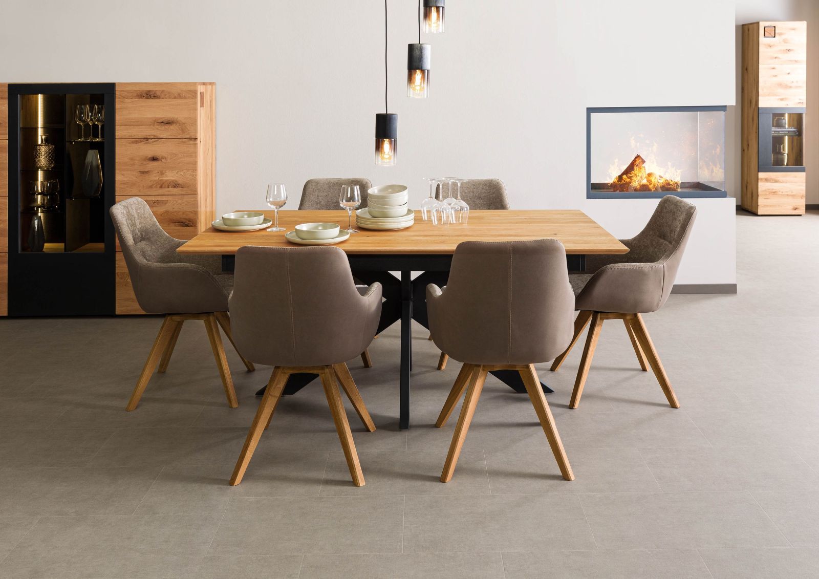 Esstisch Massivholztisch 200/285 cm Wildeiche ausziehbar -Paris