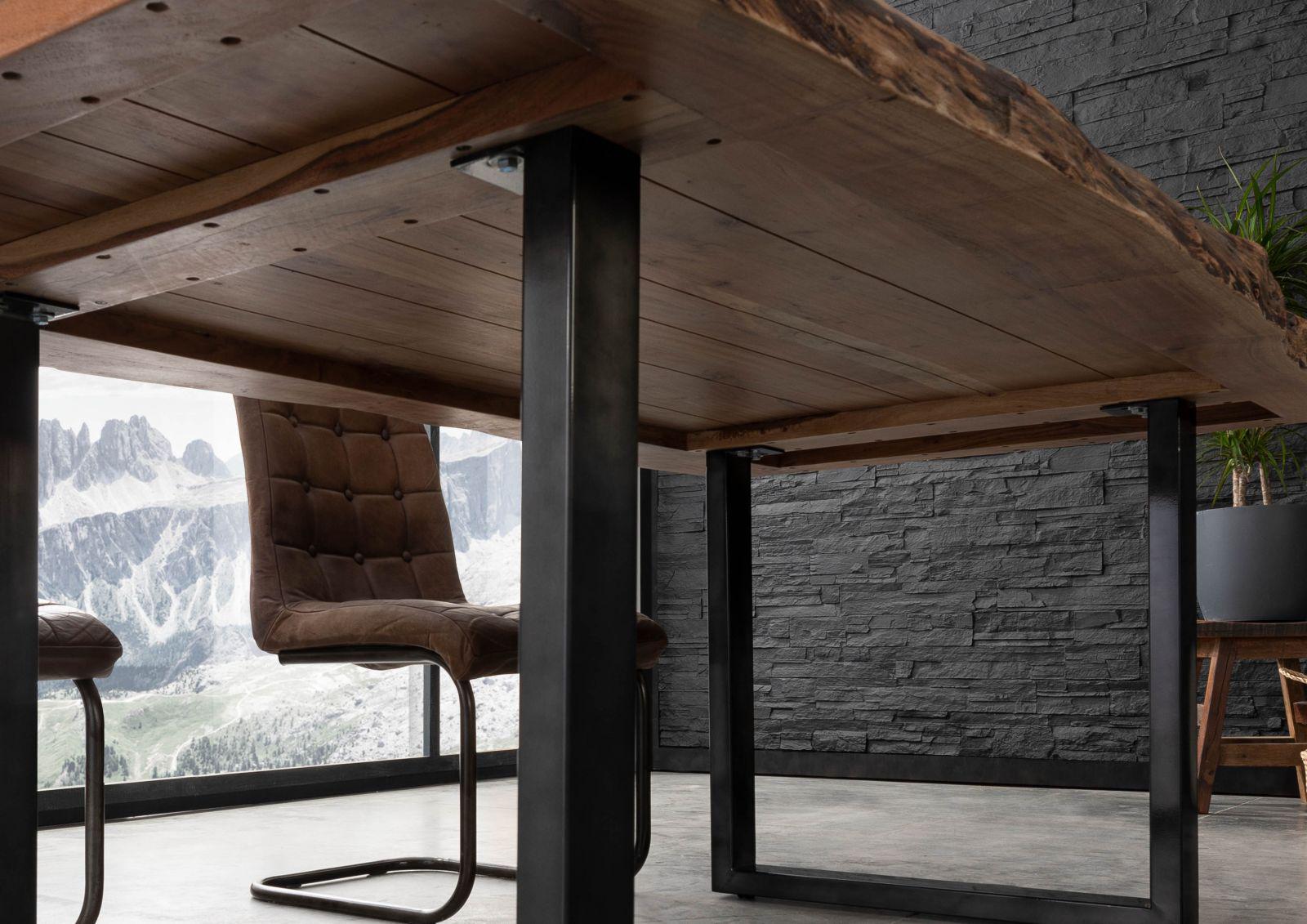 Esstisch Tisch Massivholz Baumkante Akazie 140/160/180/200/220/240/ U Gestell