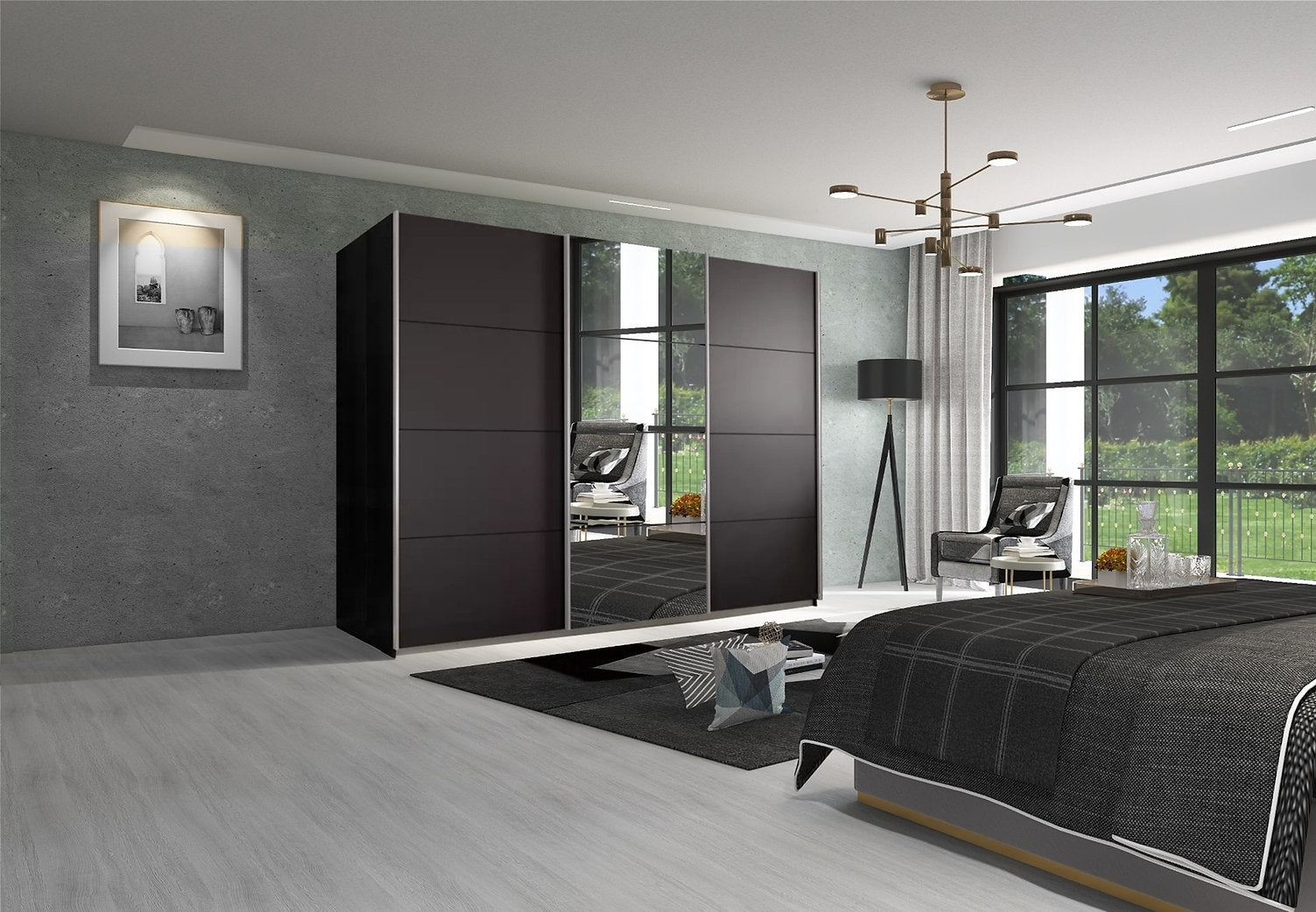 Kleiderschrank Ezio Graphit B/h/t: Ca. 270x210x62 Cm