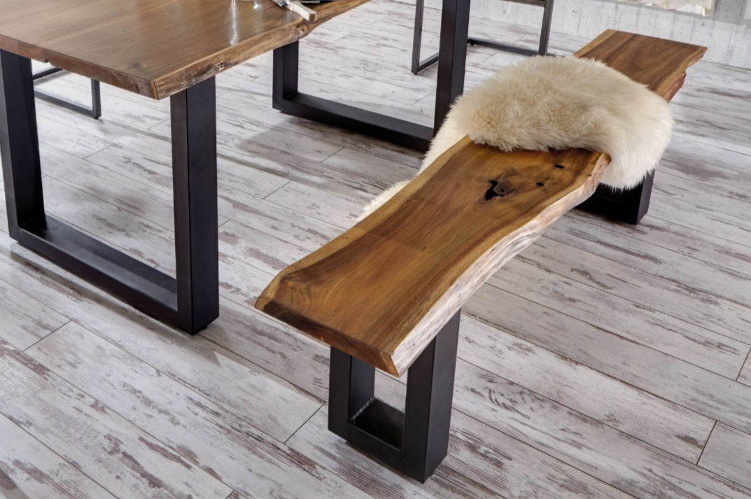 Bank Massiv Akazie 140/160/180/200/220cm Massiv Holz Baumkante