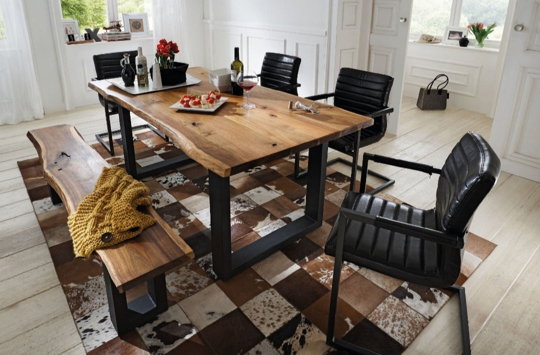 Bank Massiv Akazie 140/160/180/200/220cm Massiv Holz Baumkante