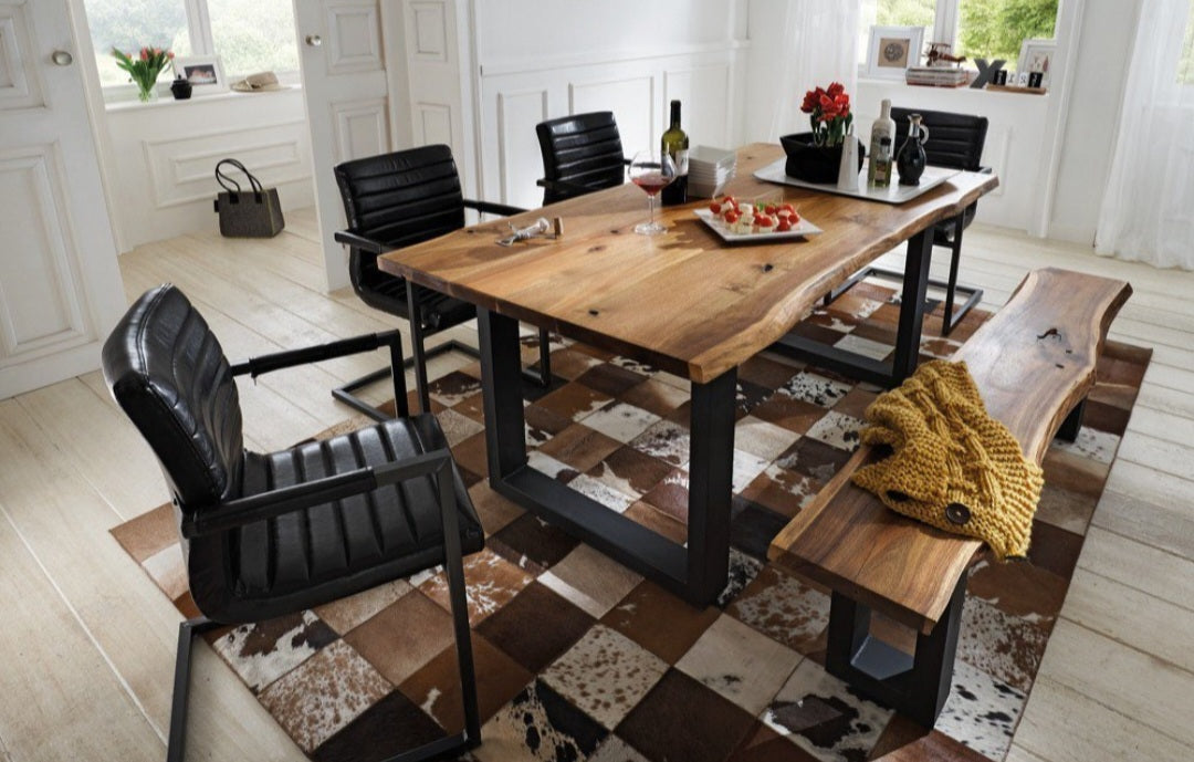 Bank Massiv Akazie 140/160/180/200/220cm Massiv Holz Baumkante