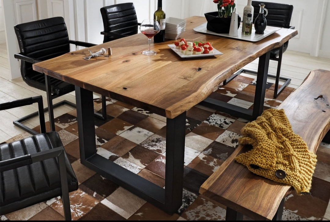 Bank Massiv Akazie 140/160/180/200/220cm Massiv Holz Baumkante