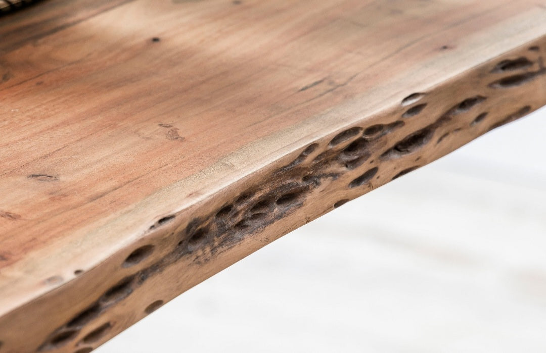 Bank Massiv Akazie 140/160/180/200/220cm Massiv Holz Baumkante