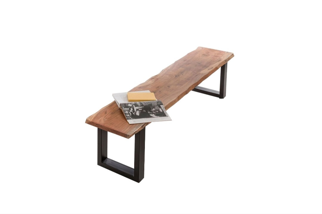 Bank Massiv Akazie 140/160/180/200/220cm Massiv Holz Baumkante