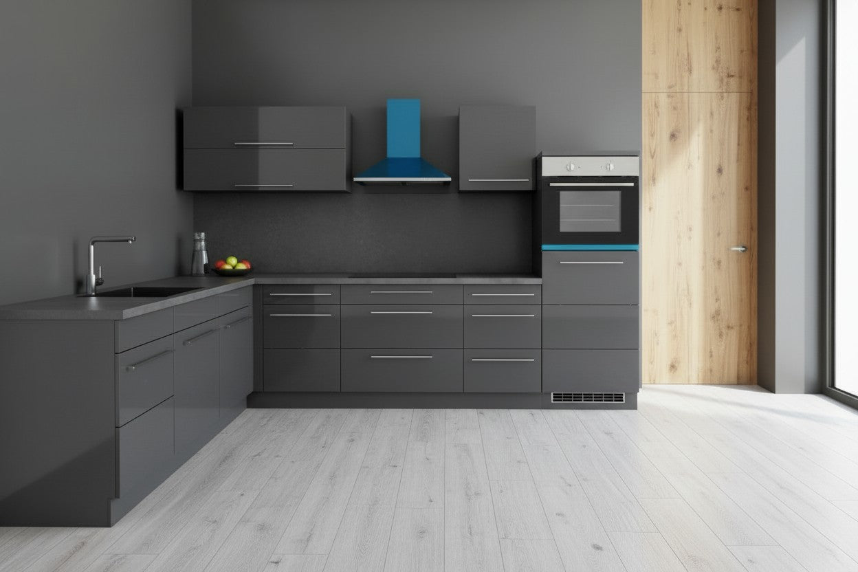 Moderne Winkelküche / L-Küche 300 × 220 cm – Made in Germany