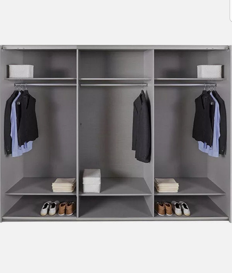 Kleiderschrankschrank Ezio Graphit Schwarze Glastür B/h/t: Ca. 270x210x62 Cm