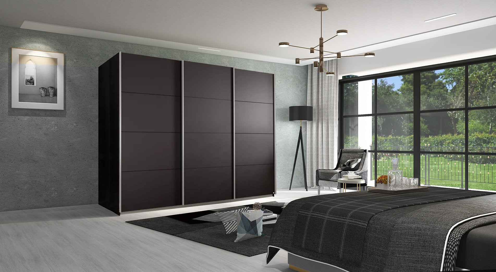 Kleiderschrank Ezio Graphit ohne Spiegel B/h/t: Ca. 270x210x62 Cm