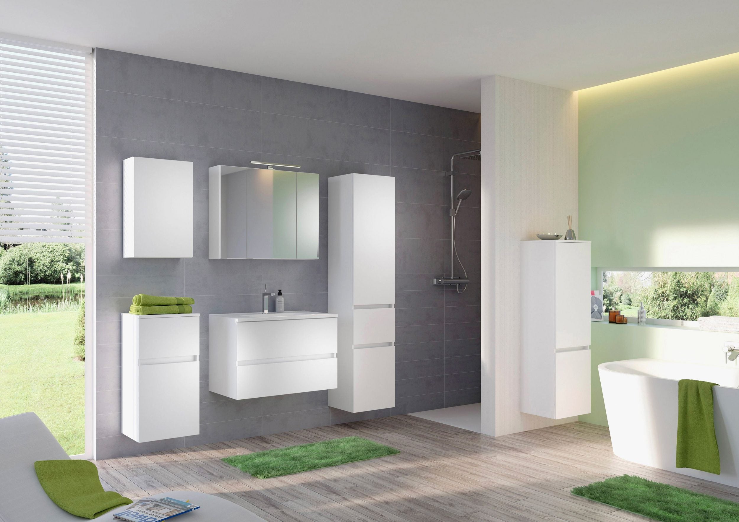 Badmöbel-Set Paris (Set, 2-St), Breite 80 cm, Softclose-Funktion