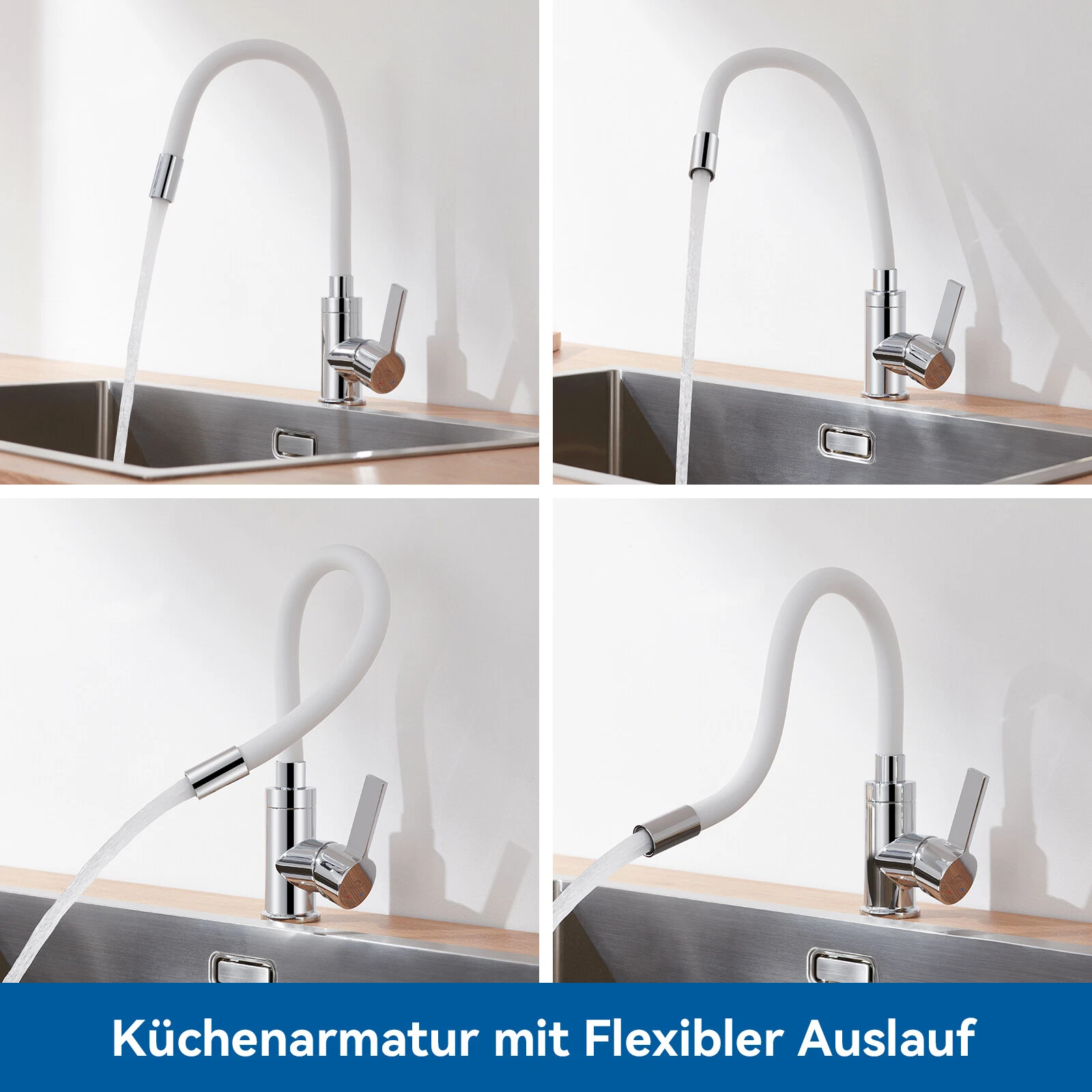 Küchenarmatur Weiß Wasserhahn Küche Mischbatterie
