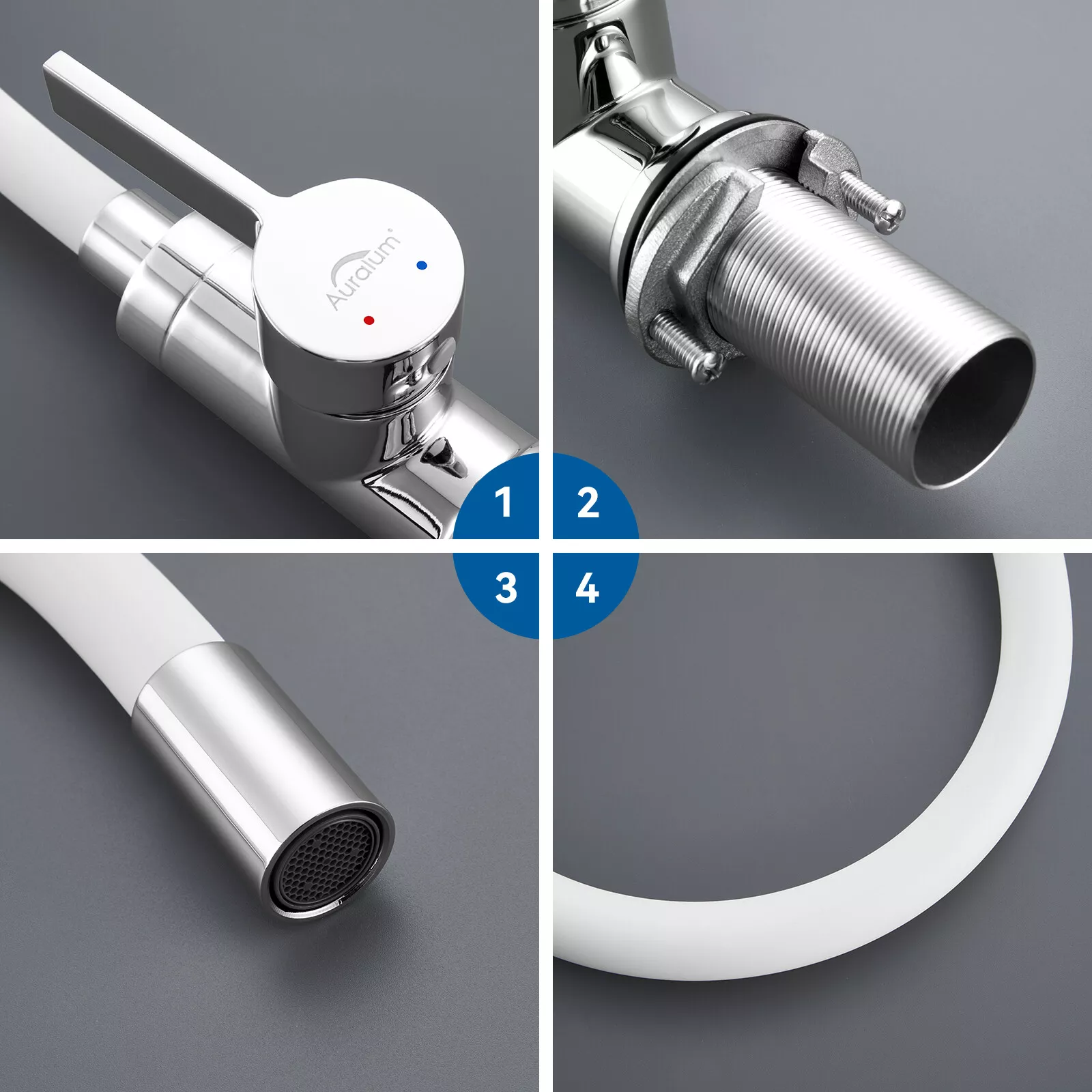 Küchenarmatur Weiß Wasserhahn Küche Mischbatterie