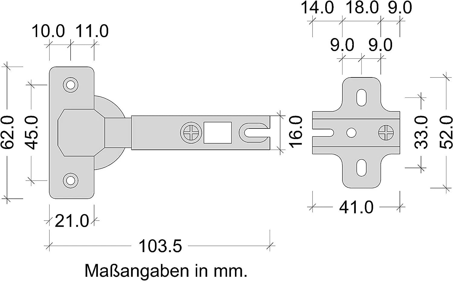 20 Topfscharnier Häfele Metall Eckanschlag Scharnier Topf band Schrank Möbel-Tür