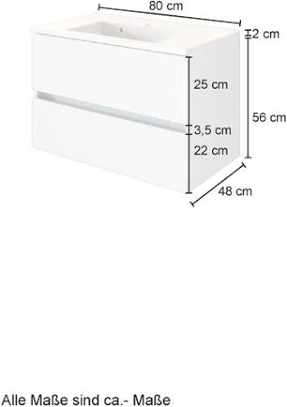 Badmöbel-Set Paris (Set, 2-St), Breite 80 cm, Softclose-Funktion