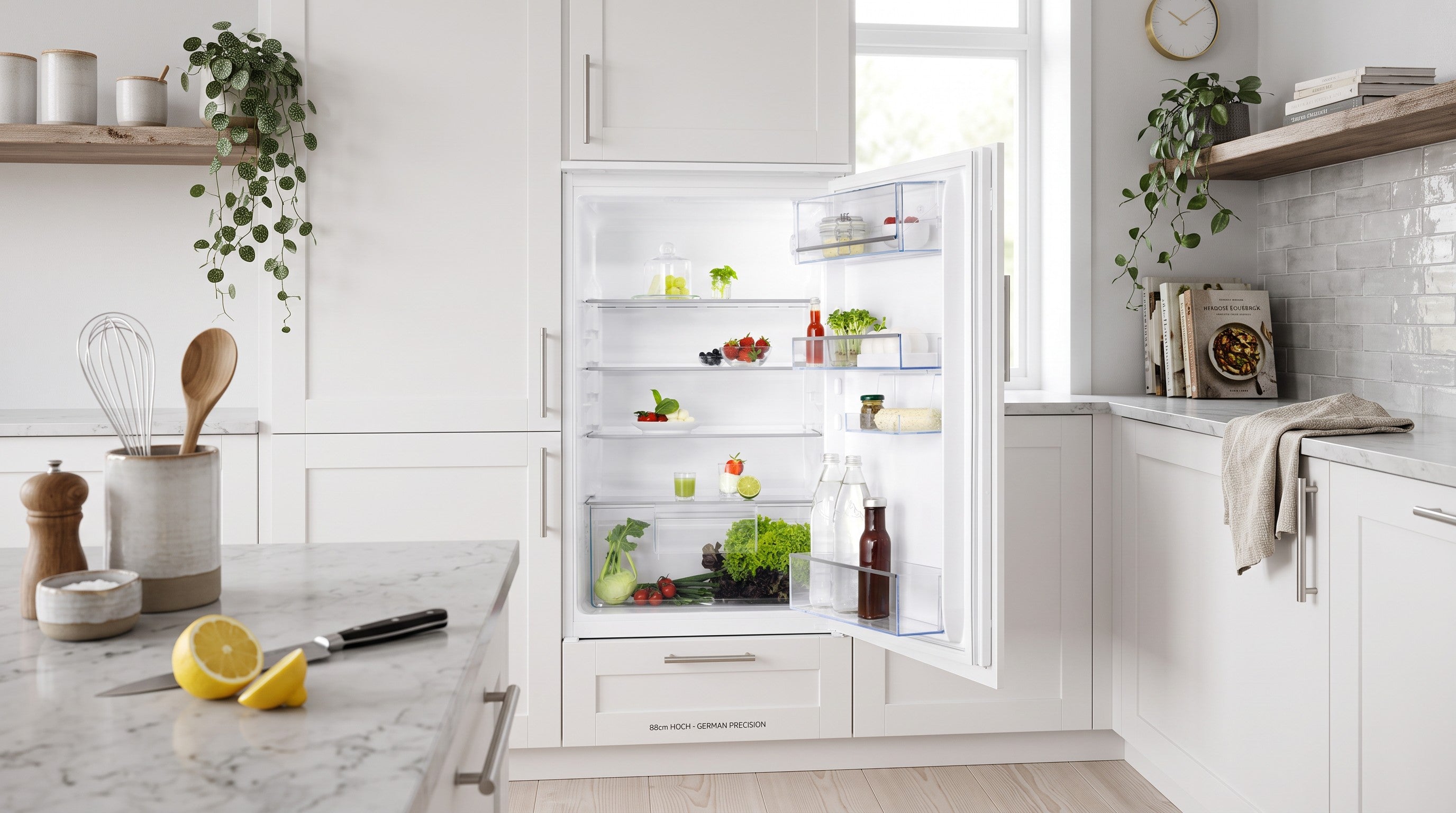 Einbaukühlschrank Hoch Ca 88cm AEG G880E1 flexiblem Stauraum und LED-Beleuchtung