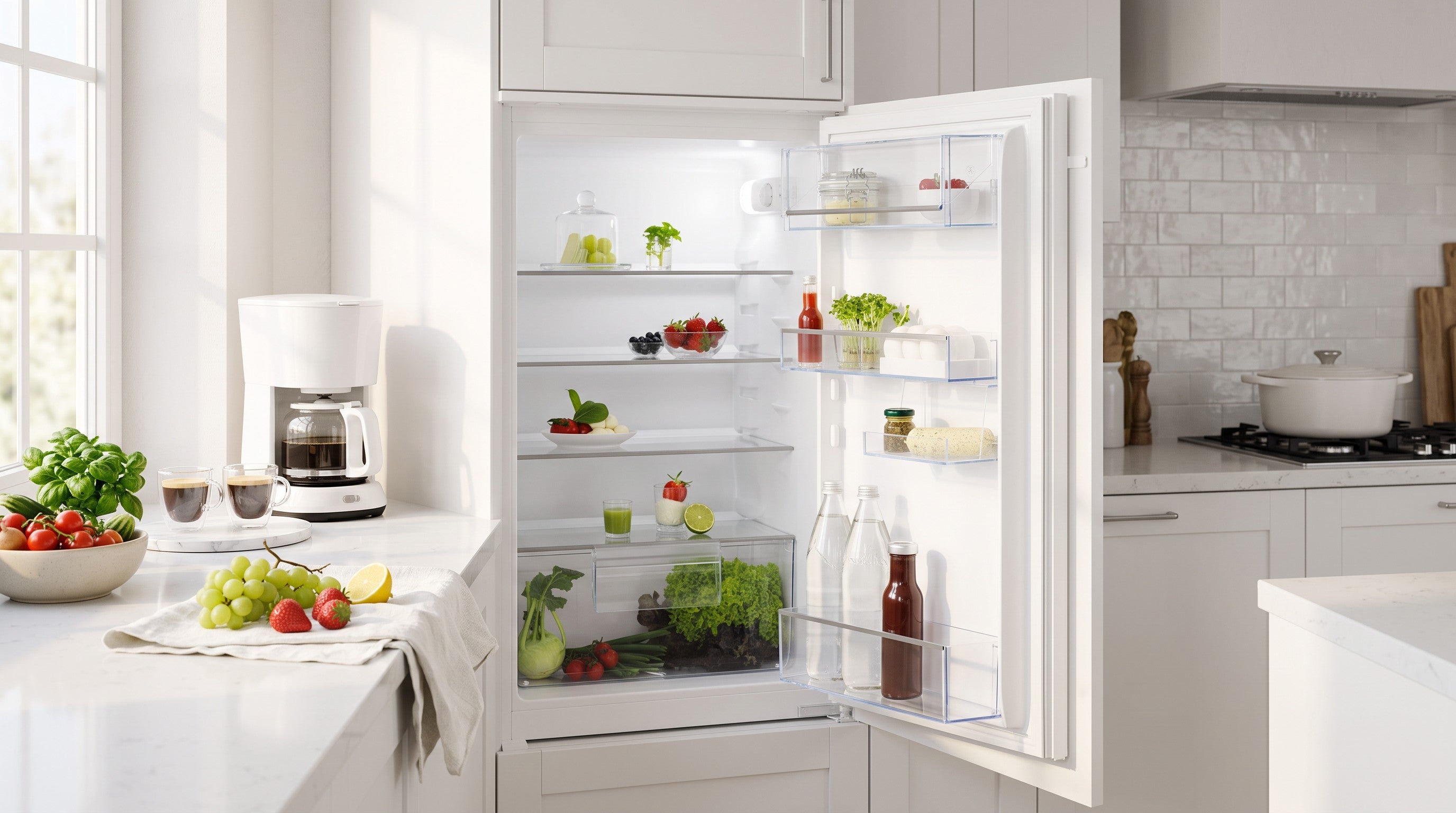 Einbaukühlschrank Hoch Ca 88cm AEG G880E1 flexiblem Stauraum und LED-Beleuchtung