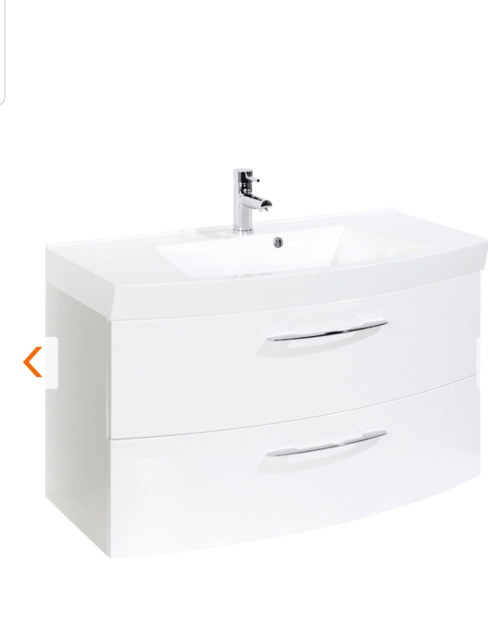 Badmöbel FLORIDA, 2-teilig – Waschtisch-Set mit LED-Spiegel, 100 cm, grau