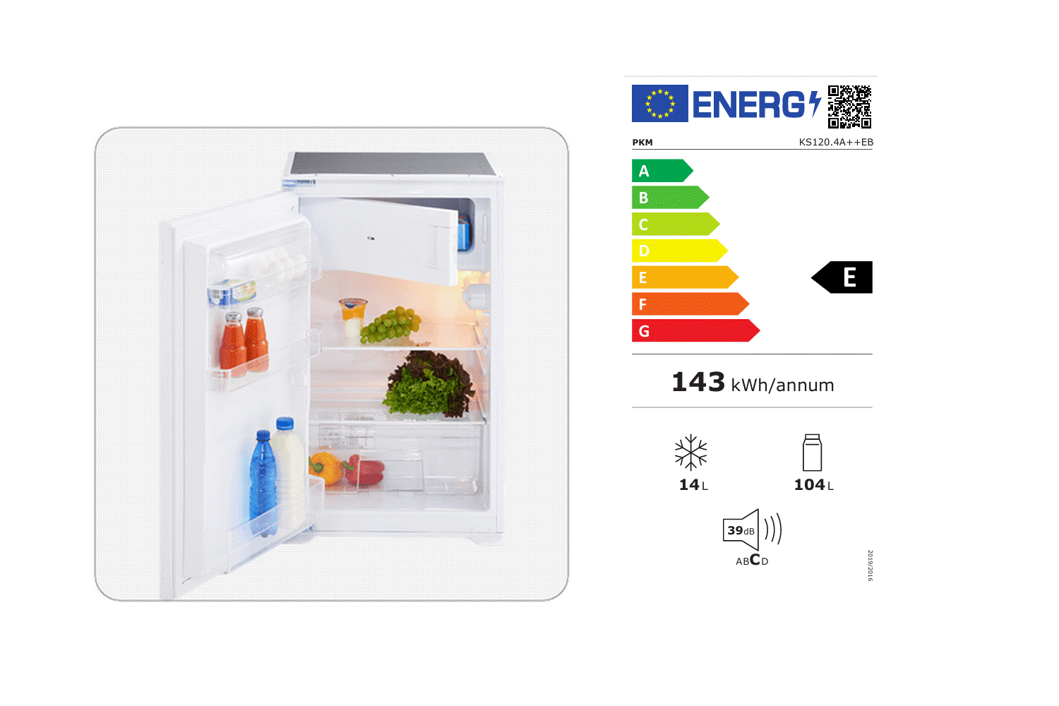 PKM Einbaukühlschrank 118 Liter – 88 cm Nische | Gefrierfach & Schleppscharnier | Simo Möbel