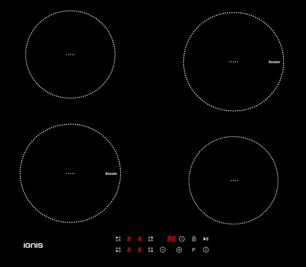 Induktionskochfeld  Touch Control  Ignis / Bauknecht  59 cm Rahmenlos Booster-Funktion