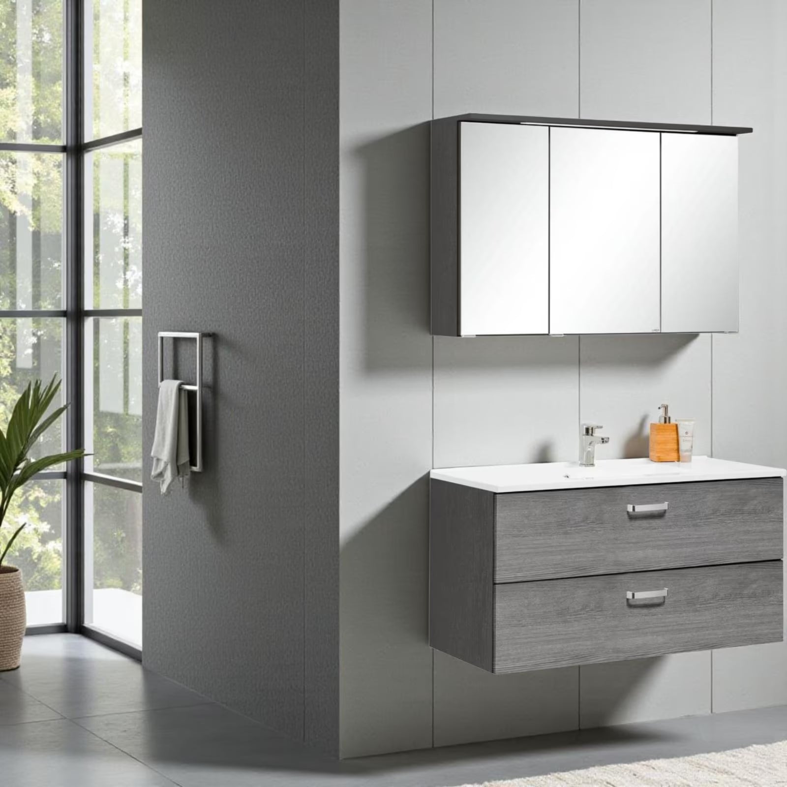 Badmöbel-Set Rock (2-St), mit Soft-Close Funktion