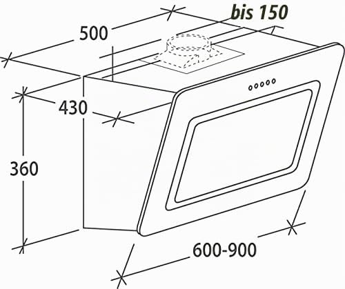 Candy Dunstabzugshaube CVMAD60/1B/1 DE – 60 cm Unterbau-Dunstabzugshaube, 425 m³/h, Abluft & Umluft, 3 Leistungsstufen, LED-Beleuchtung, Energieeffizienzklasse C, Weiß