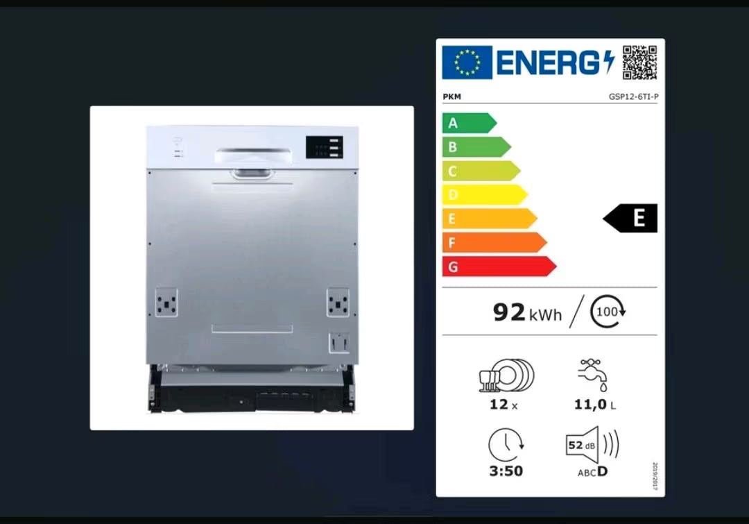 Moderne Einbauküche 290cm weiß mit Holzarbeitsplatte