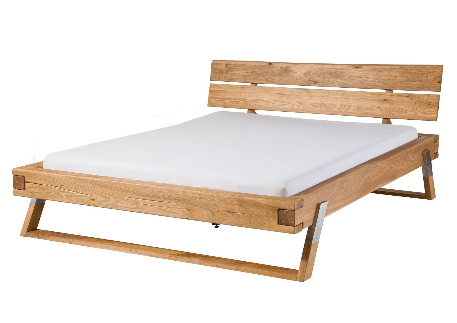 Bett Massivholz Balkenbett 180 × 200 cm – Wildbuche massiv geölt