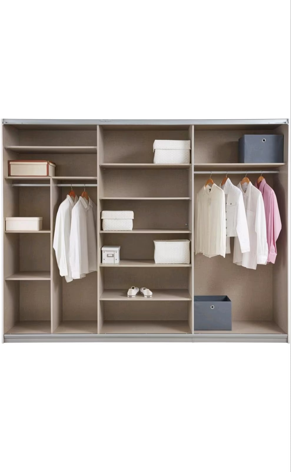 Kleiderschrank 271 cm Alpinweiß – viel Stauraum – Neuware