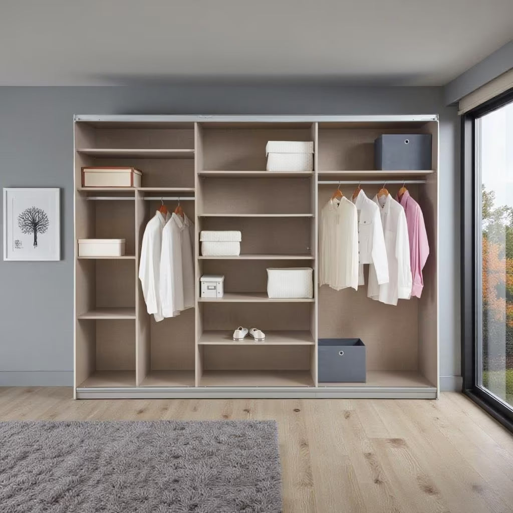 Kleiderschrank 271 cm Alpinweiß – viel Stauraum – Neuware