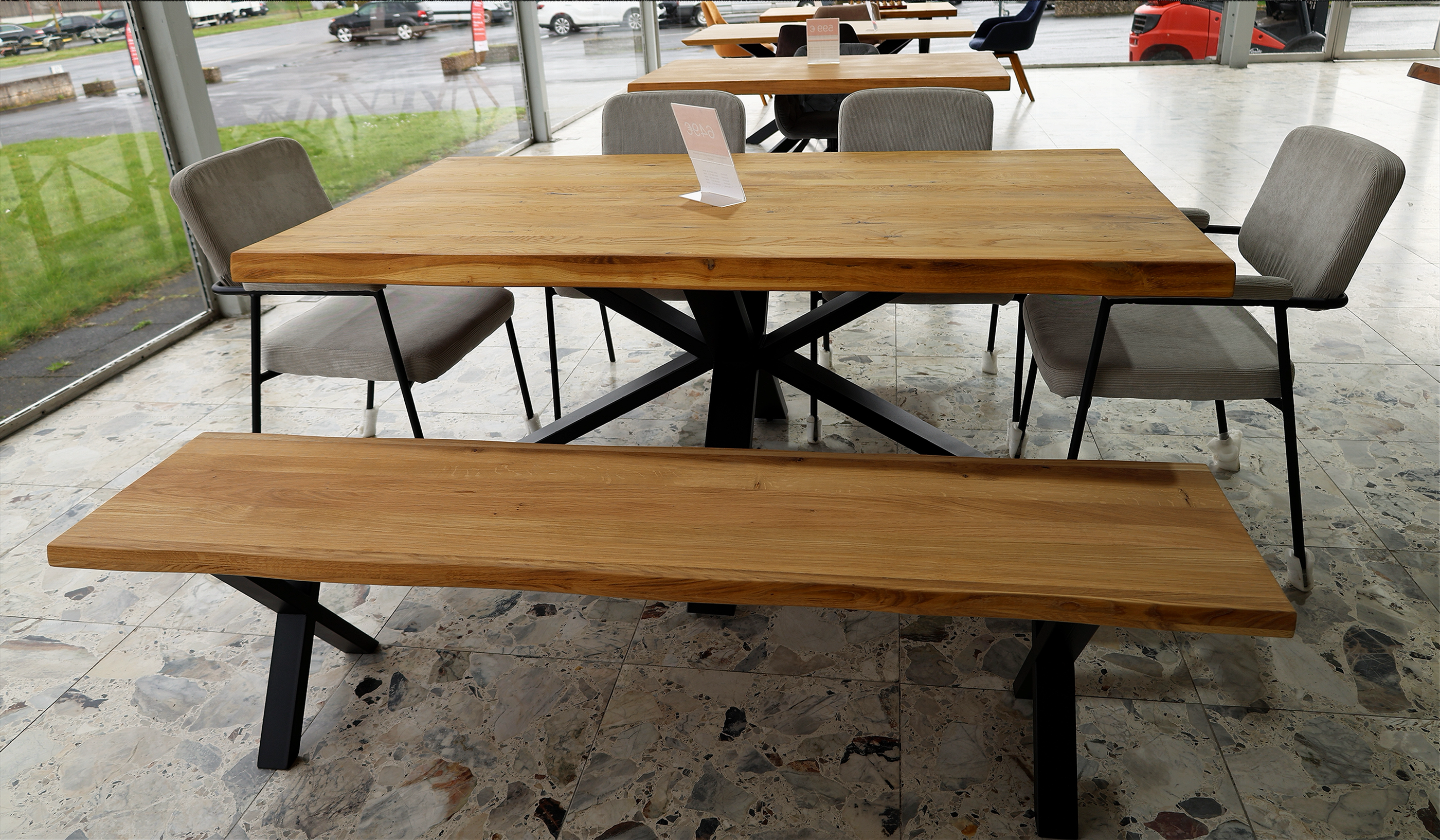 Holzbank Massivholz 160/180/200cm  – Sitzbank mit Baumkante oder Geradekante