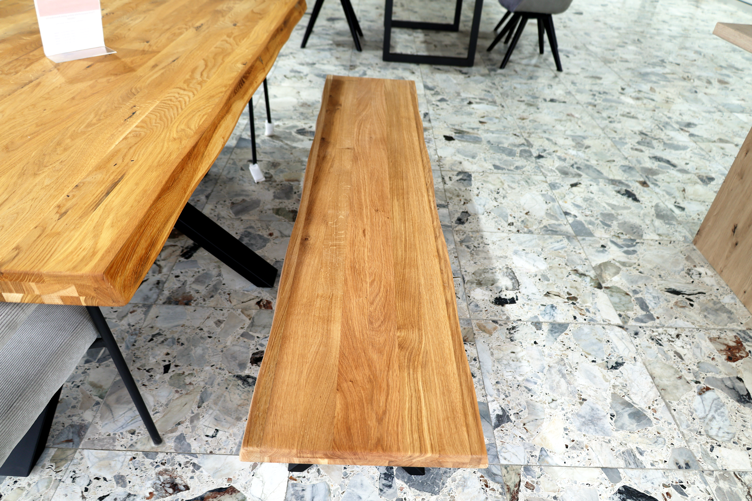 Holzbank Massivholz 160/180/200cm  – Sitzbank mit Baumkante oder Geradekante