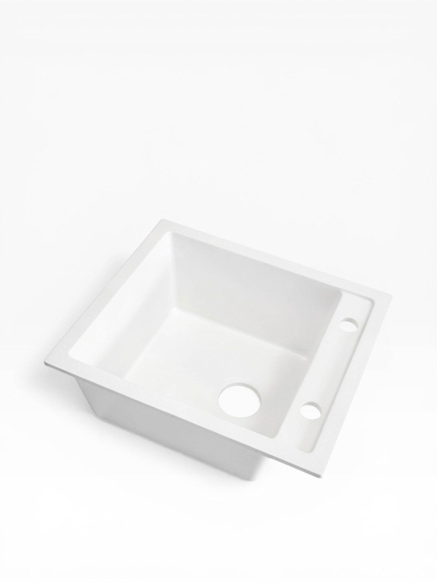 Granit-Spülbecken 51x45 in Weiß – Modern, robust &amp; funktional