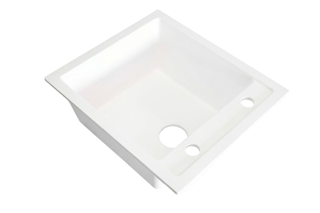 Granit-Spülbecken 51x45 in Weiß – Modern, robust &amp; funktional