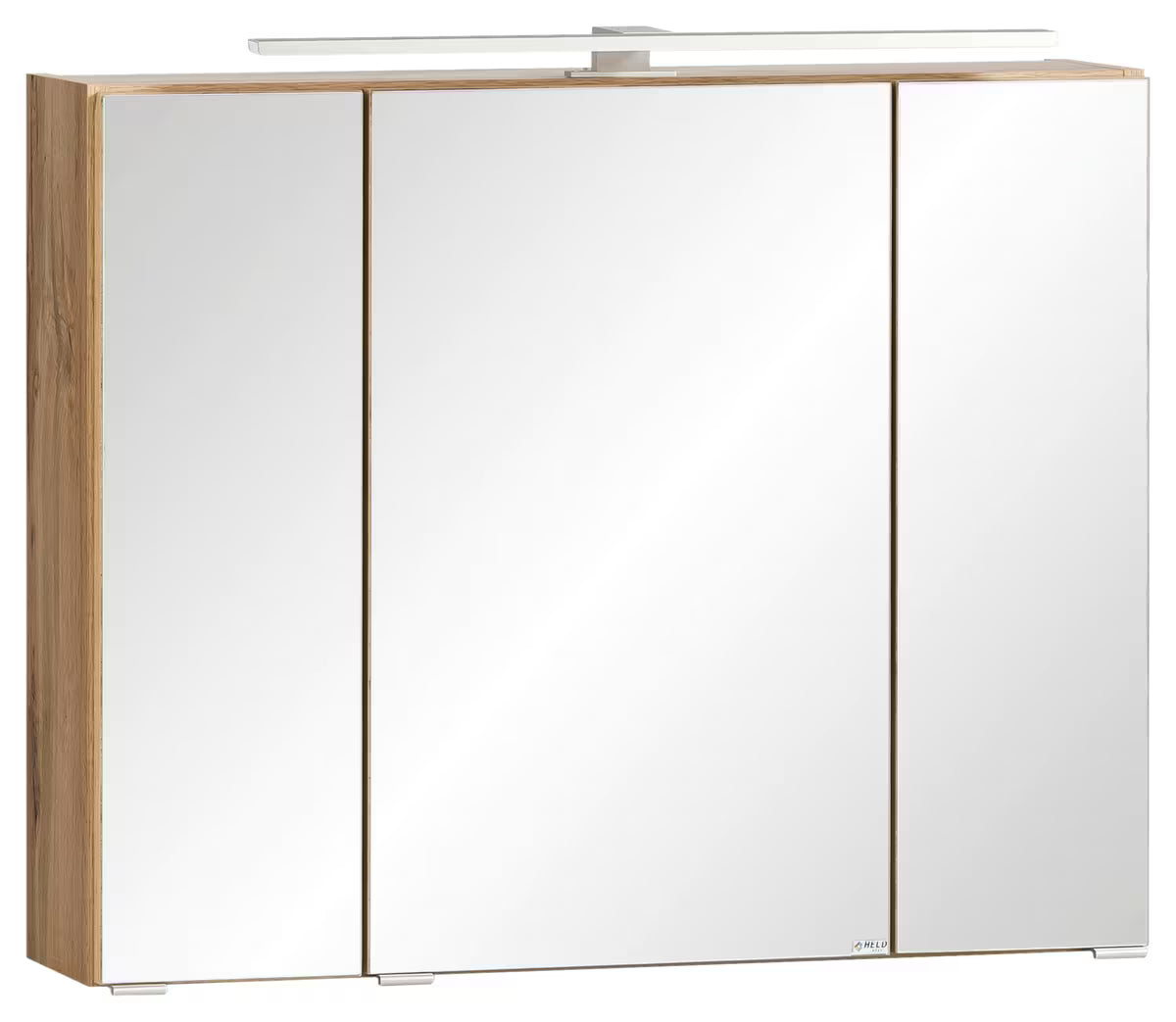 Spiegelschrank Luna 80 cm weiß mit LED – 3 Spiegeltüren