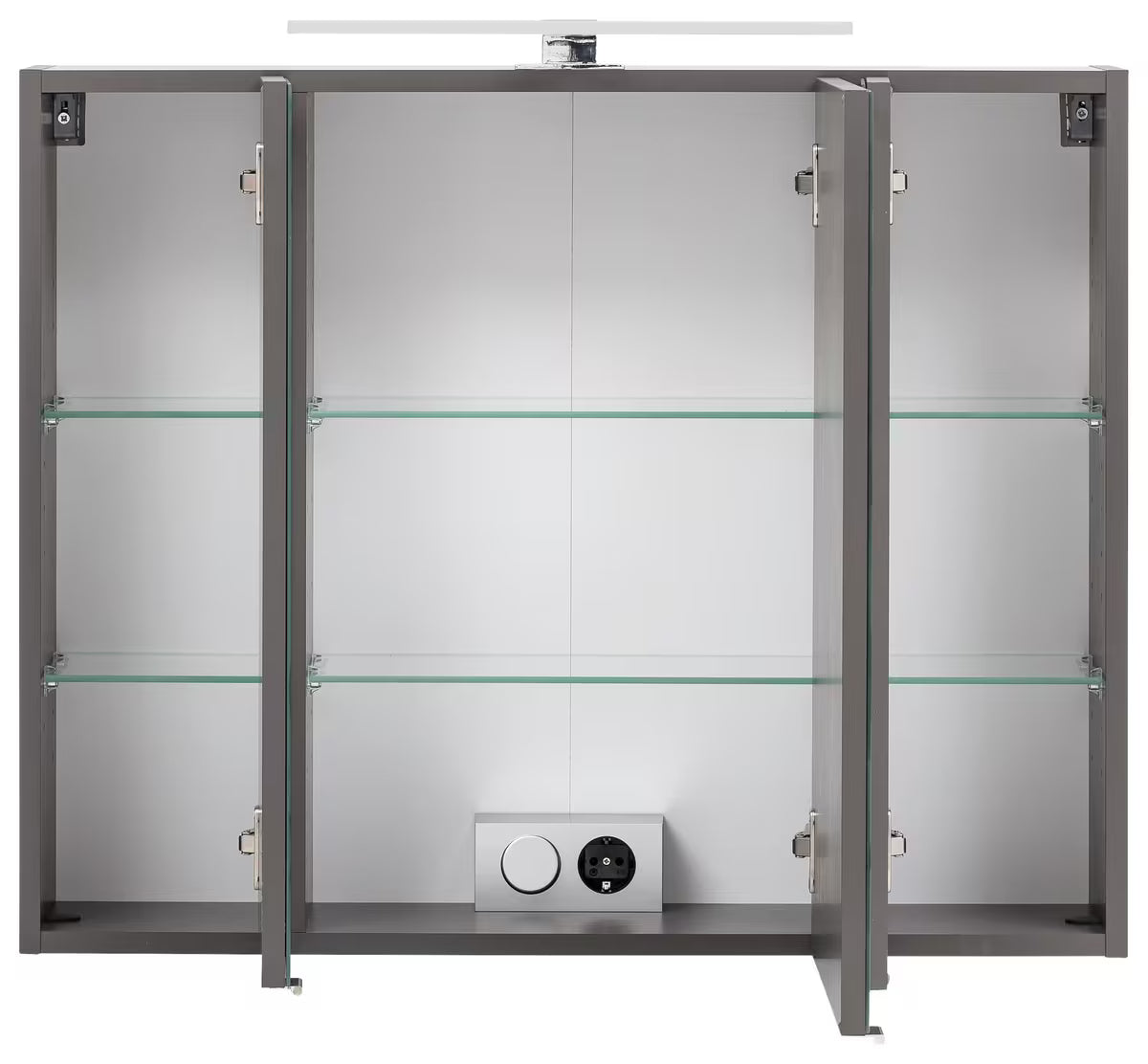 Spiegelschrank Luna 80 cm weiß mit LED – 3 Spiegeltüren