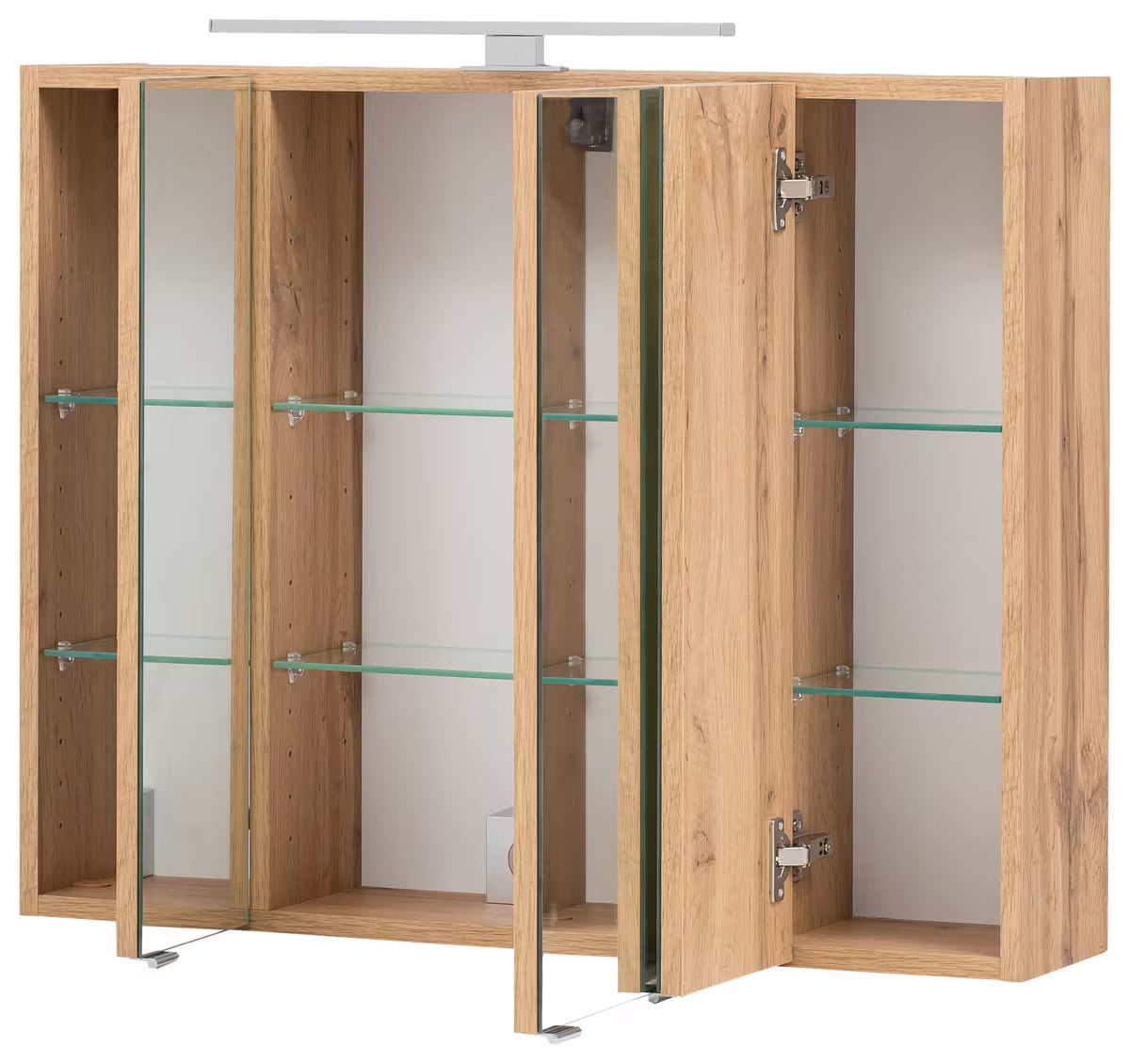 Spiegelschrank Luna 80 cm weiß mit LED – 3 Spiegeltüren