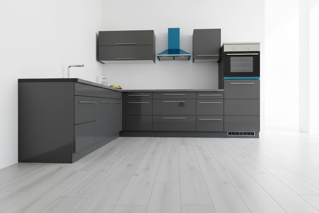 Moderne Winkelküche / L-Küche 300 × 220 cm – Made in Germany