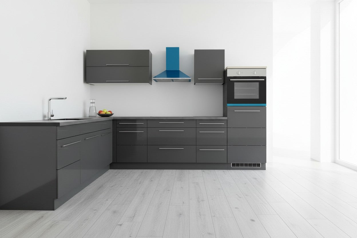 Moderne Winkelküche / L-Küche 300 × 220 cm – Made in Germany