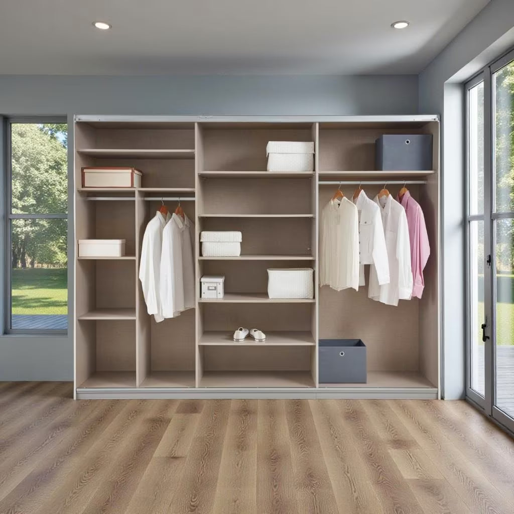 Kleiderschrank 271 cm Alpinweiß – viel Stauraum – Neuware