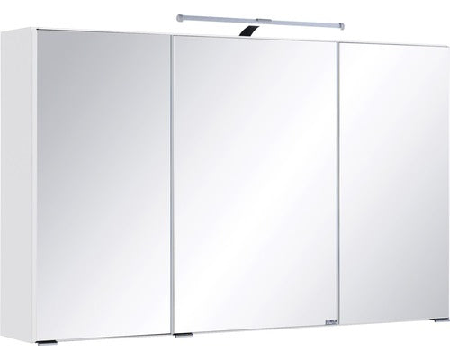 Spiegelschrank Farbe wotaneiche  FLORIA – 100 cm – 3 Spiegeltüren – LED-Beleuchtung