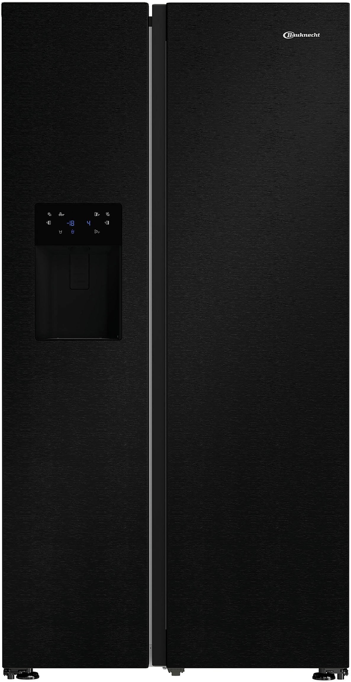 BAUKNECHT Side-by-Side Kühlschrank 578L Schwarz | NoFrost | Wasser- & Eiswürfelspender | Neu | Simo Möbel