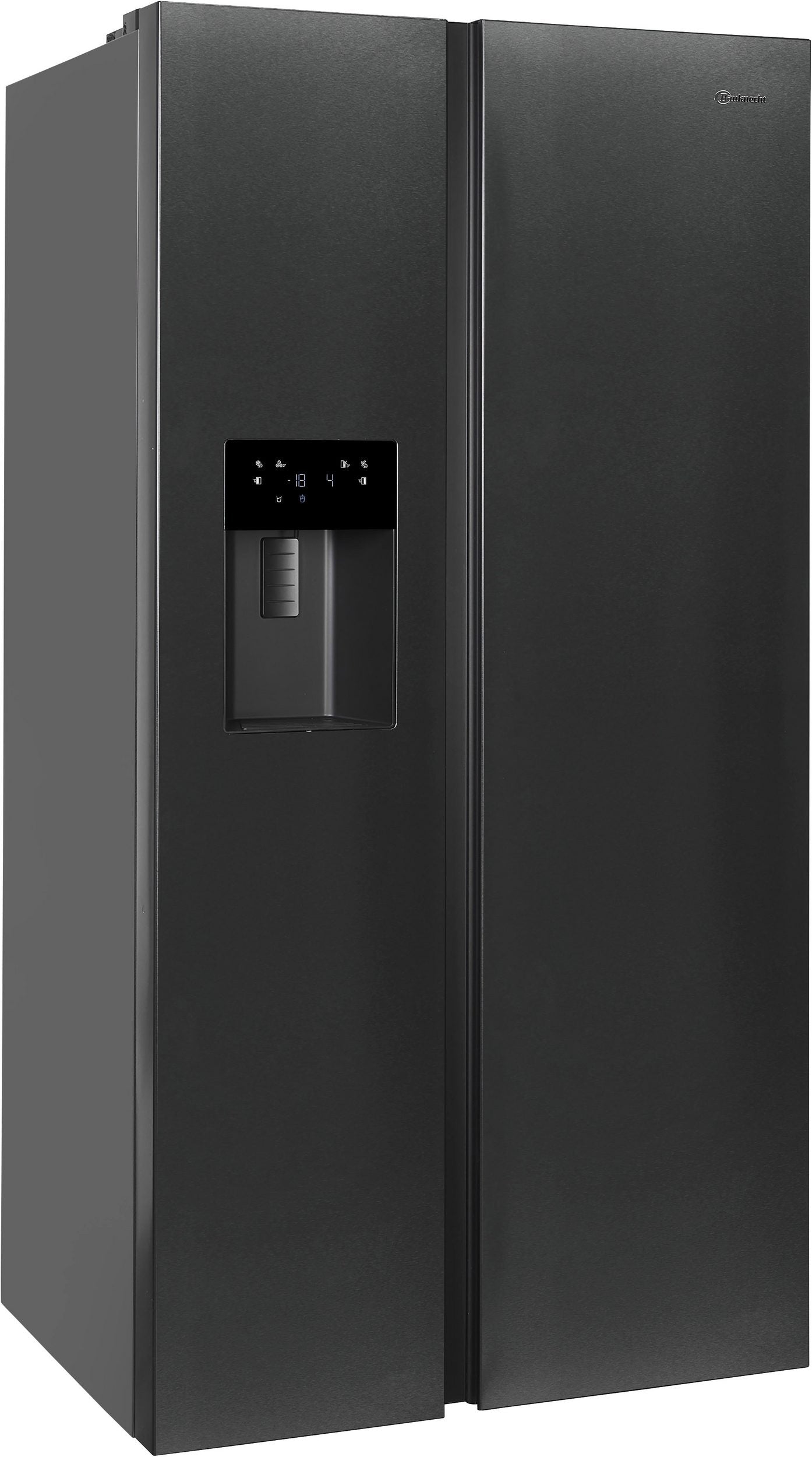 BAUKNECHT Side-by-Side Kühlschrank 578L Schwarz | NoFrost | Wasser- & Eiswürfelspender | Neu | Simo Möbel