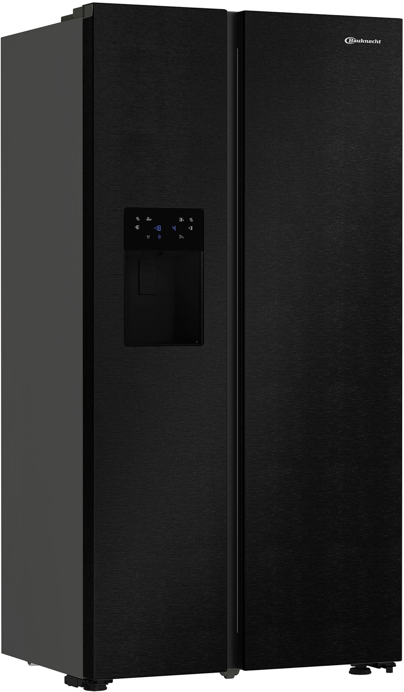 BAUKNECHT Side-by-Side Kühlschrank 578L Schwarz | NoFrost | Wasser- & Eiswürfelspender | Neu | Simo Möbel