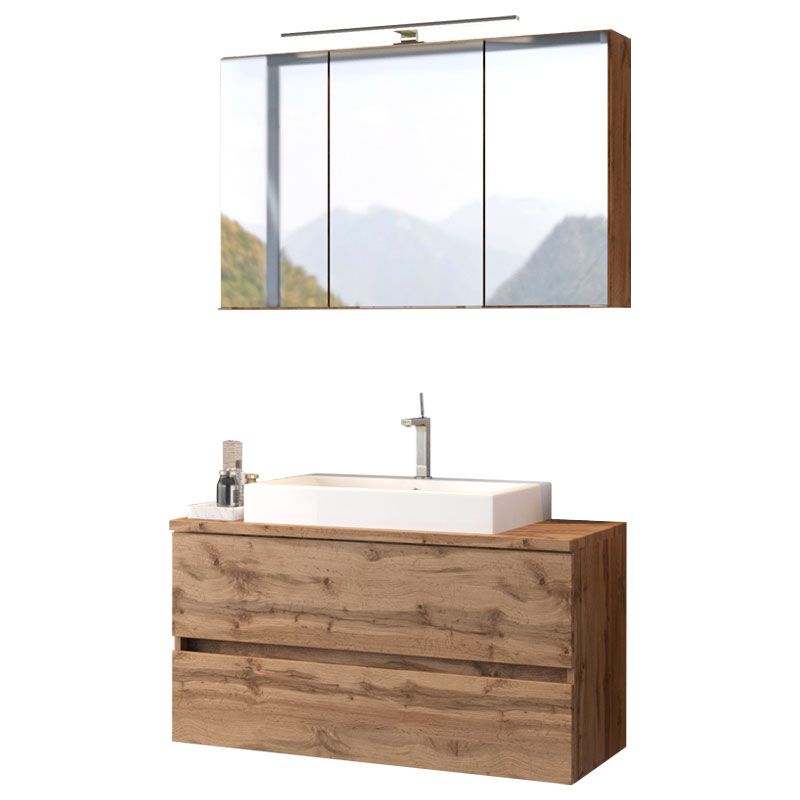 &nbsp;Löwe Badmöbel-Set 3 – 100 cm – Wotaneiche