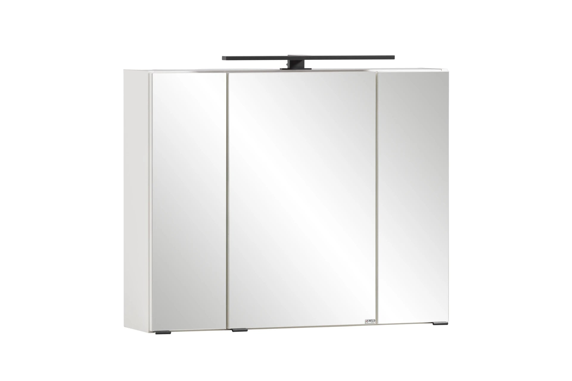 Spiegelschrank Luna 80 cm weiß mit LED – 3 Spiegeltüren