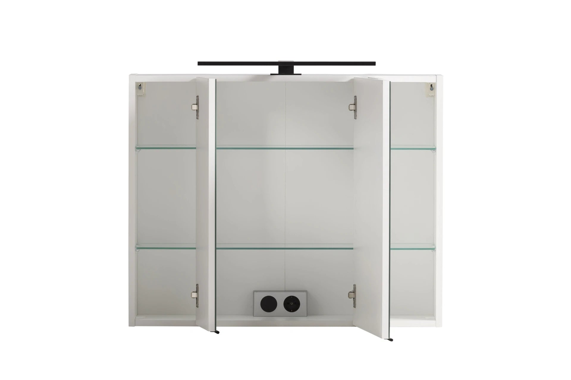 Spiegelschrank Luna 80 cm weiß mit LED – 3 Spiegeltüren